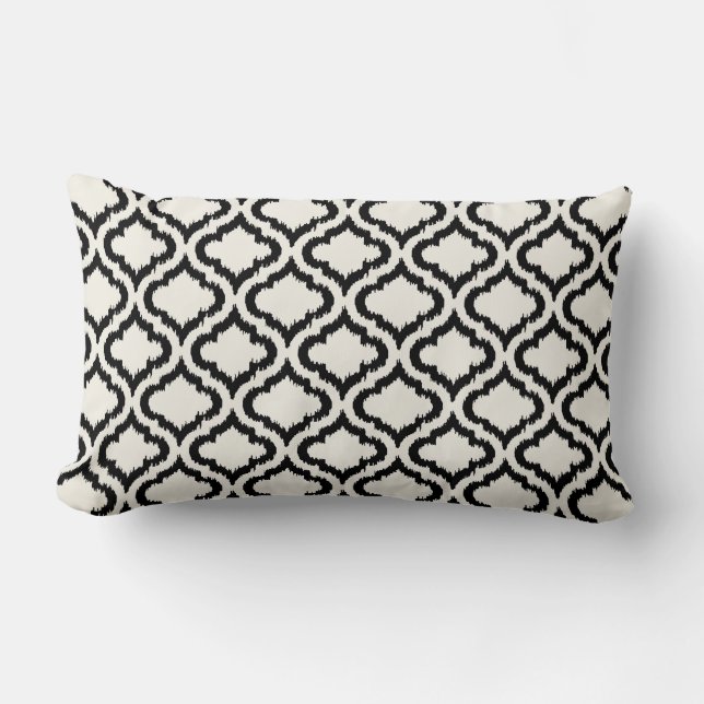Coussin marocain noir et blanc chic d'ikat de (Recto)
