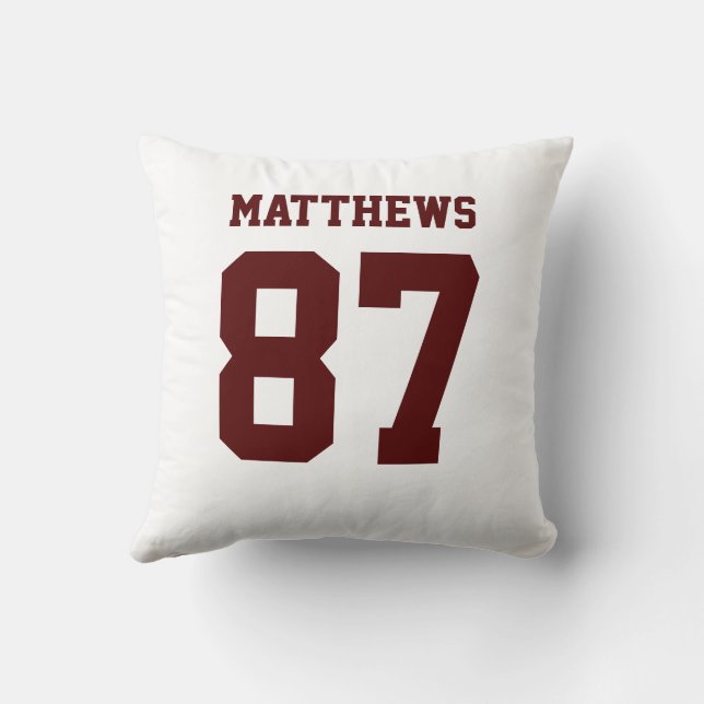 Coussin Maroon and White Double-Sided Sports Jersey (Verso)