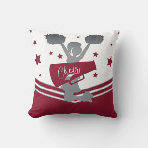 Coussin Maroon Silver Stars Cheer Filles de Cheer-leading