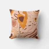 Coussin Marron Chamois Brun Orange Abstrait Art (Recto)