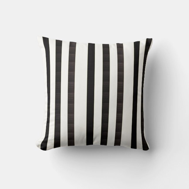 Coussin marron et blanc à rayures (Recto)