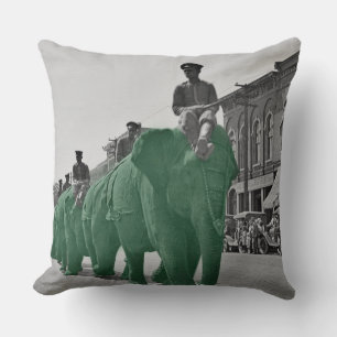 Coussin Mars des éléphants verts vers 1920