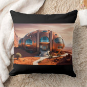 Coussin Mars Habitat Alpha - Architecture de l'IA Sci-Fi (Couverture)