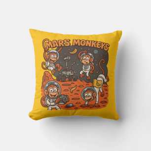Coussin Mars Monkeys drôle animal
