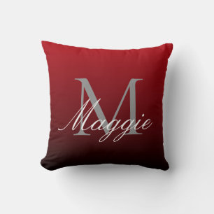 Coussin marsala abstraite minimaliste marsala rouge bordea
