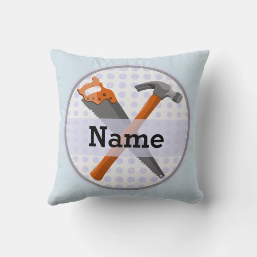 Coussin Marteau et scie design pour garçons (Verso)