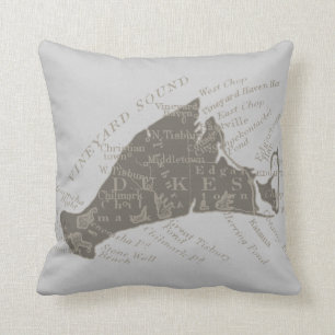 Coussin Martha's Vineyard vintage, gris