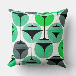 Coussin Martinets inspirés des années 50 atomiques en gris