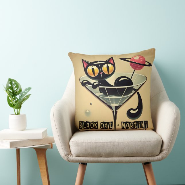 Coussin Martini Black Cat Futuriste Atomique Espace (Chaise)