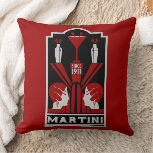 Coussin Martini vintage Art déco