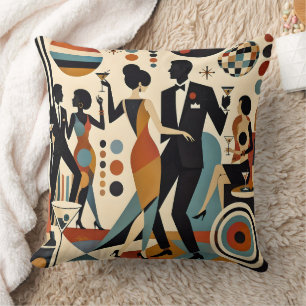 Coussin Martinis Jazzy Abstraits et Fête de Cocktail Dansa