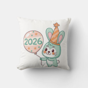 Coussin Mascotte Lapin Chibi Mignon Tenant des Ballons 202