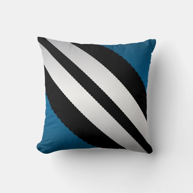 Coussin Masculine Bleu Gris Noir Design (Recto)