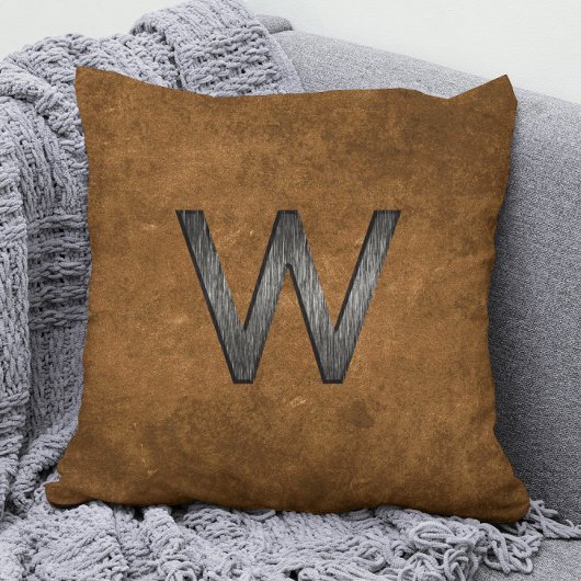 Coussin Masculine élégante Personnalisée Monogramme Tan Br