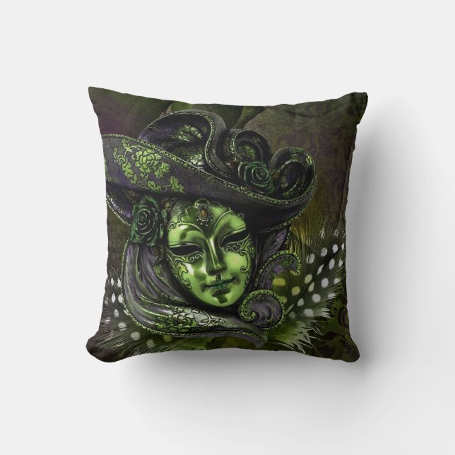 Coussin Masque de Carnaval - Péridot Masquerade Jeu d'orei (Recto)