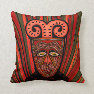 Coussin Masque de tribal de Khȃmé de tango