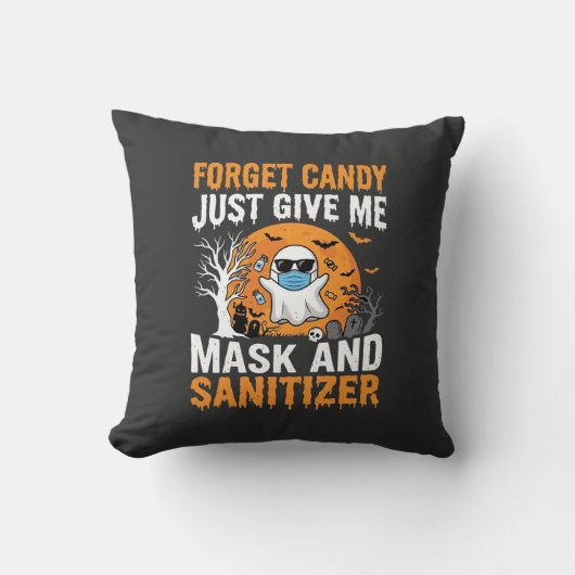 Coussin Masque et désinfectant Halloween Ghost Design_1 (Recto)
