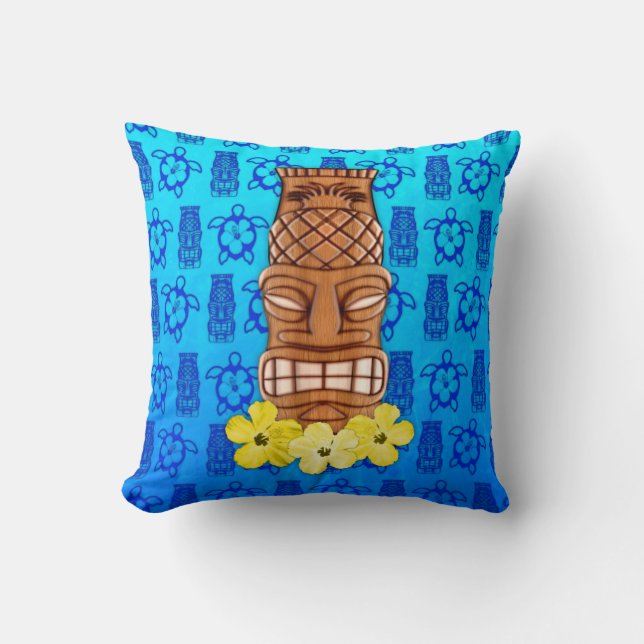 Coussin Masque hawaïen de Tiki (Recto)