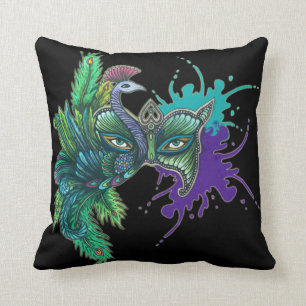 Coussin Masque - paon