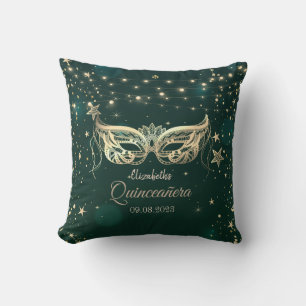 Coussin Masquerade, Étoiles Vertes Quinceañera