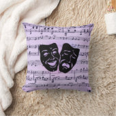 Coussin Masques de musique et de théâtre violets (Couverture)