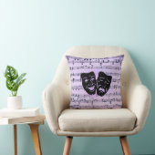 Coussin Masques de musique et de théâtre violets (Chaise)