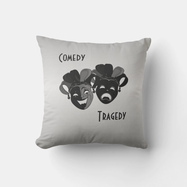 Coussin Masques de théâtre comique et de tragédie (Recto)