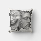Coussin Masques en nuances de gris (Recto)