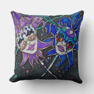 Coussin Masques Jester Comédie/Tragédie
