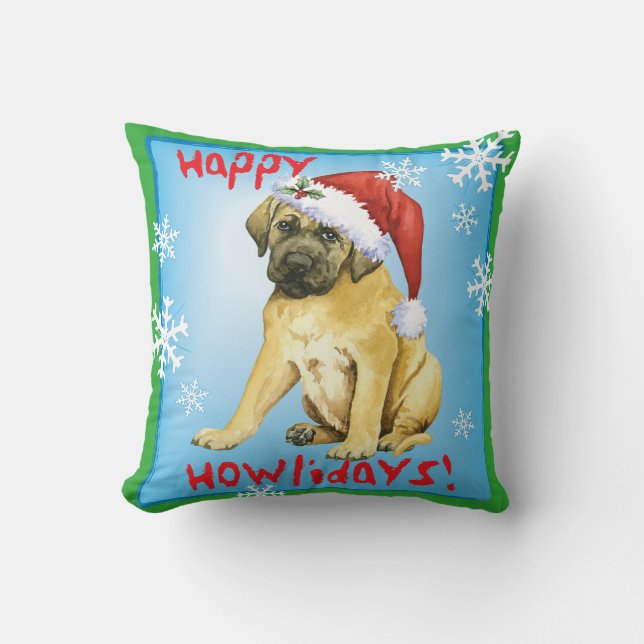Coussin Mastiff heureux de Howlidays (Recto)