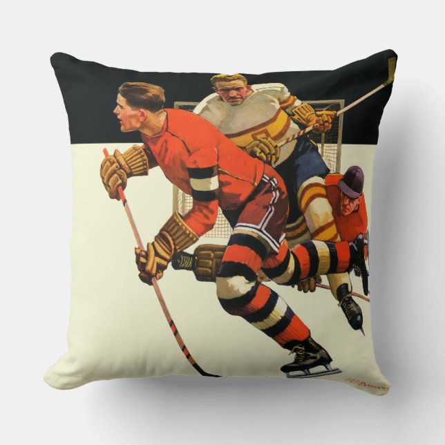 Coussin Match de hockey sur glace (Recto)