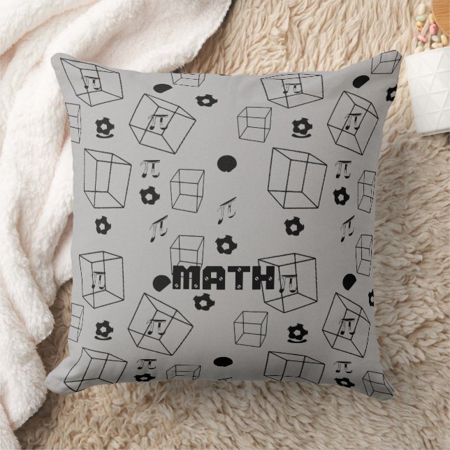 Coussin Math moderne Motif noir et gris (Couverture)