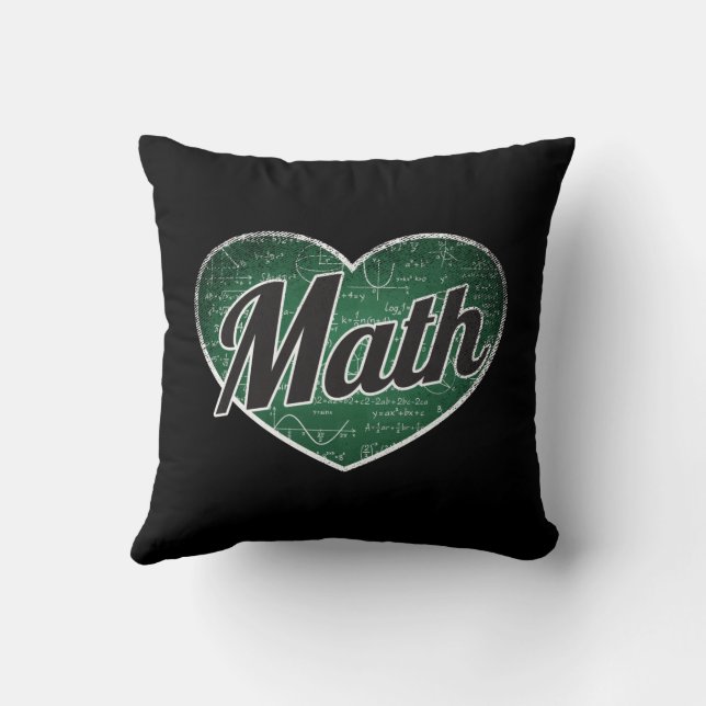 Coussin Math Retro Heart Blackboard Love (Verso)