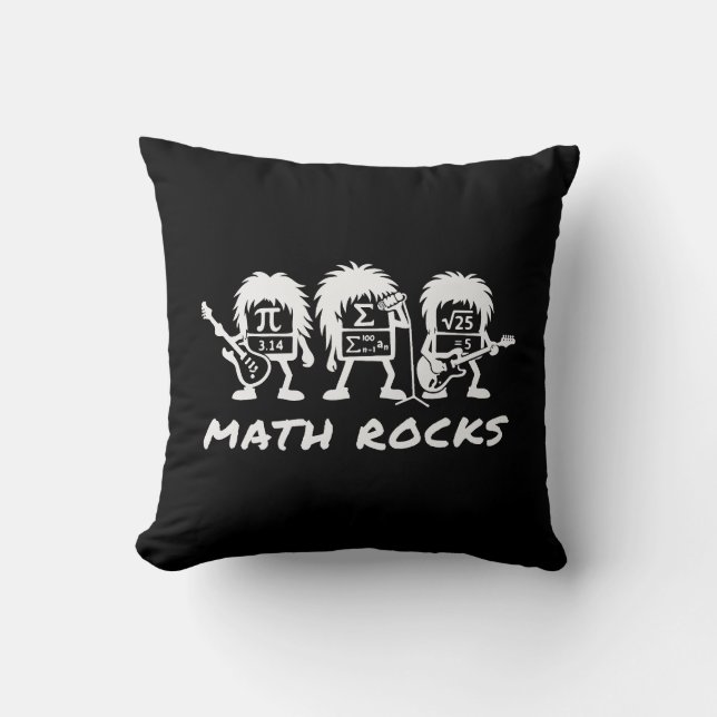 Coussin Math Rocks Academic Rock Band Humor (Recto)