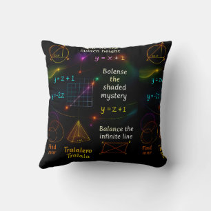 Coussin MATHÉMATIQUES "TRALALERO TRALALA" Puzzle d'équatio