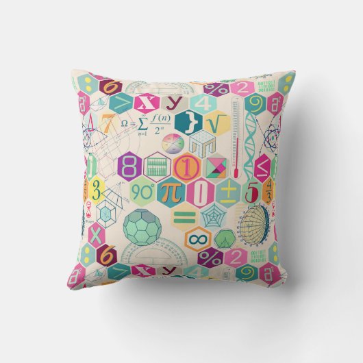 Coussin Maths en couleur (rose) (Verso)