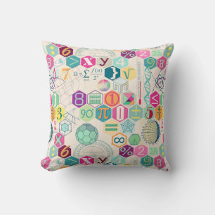 Coussin Maths en couleur (rose)