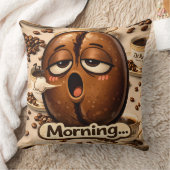Coussin Matin, café torréfié endormi drôle de café identif (Couverture)