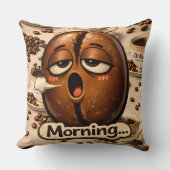 Coussin Matin, café torréfié endormi drôle de café identif (Recto)