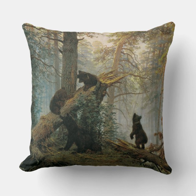 Coussin Matin dans une forêt de pins (Recto)