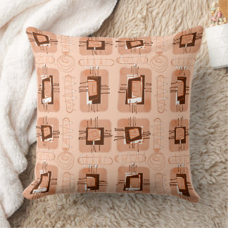 Coussin Matrice ethnique Abstraite - Corail poussiéreux