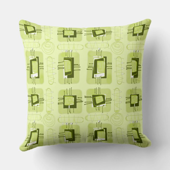 Coussin Matrice ethnique Abstraite - Pastel Green (Verso)