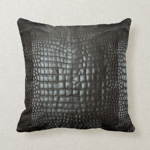 Coussin Matte gris-foncé de peau d'alligator de concepteu
