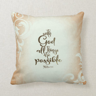Coussin Matthieu 19:26 Avec Dieu, tout est possible