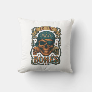 Coussin Mauvais crâne de pirate bandana corde os croisés