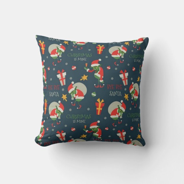 Coussin Mauvais Elf de Noël (Recto)