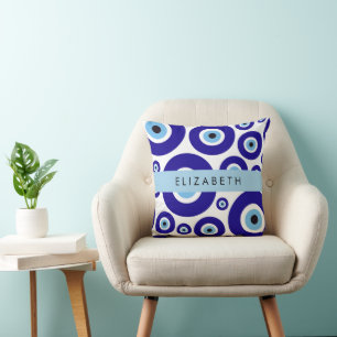 Coussin Mauvais Œil, Œil Grec, Œil Turc, Mati, Votre Nom