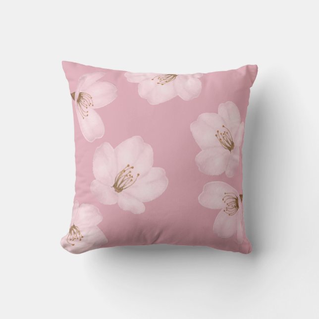 Coussin mauve de Sakura de fleurs de cerisier (Recto)