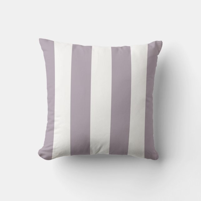 Coussin Mauve et blanc rayé (Recto)