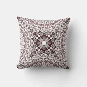 Coussin Mauve Floral Géométrique